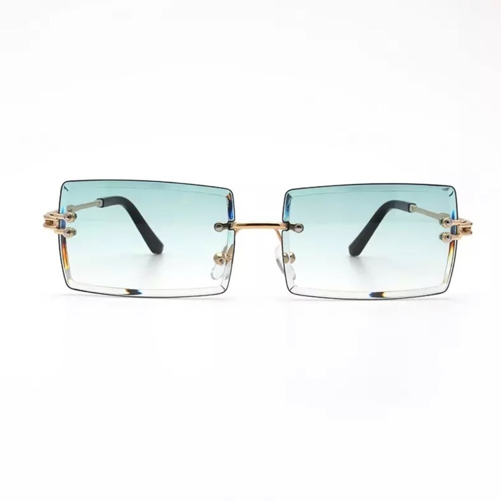 Unisex // Rectangle Rimless Glasses - Picture 2 of 2